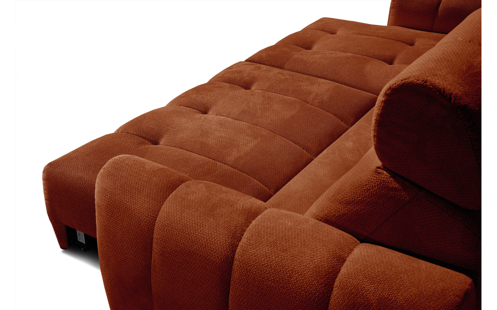 KIMI 3-Sitzer Ecksofa links, ausziehbarer Sitz, verstellbare Kopfstützen, rot