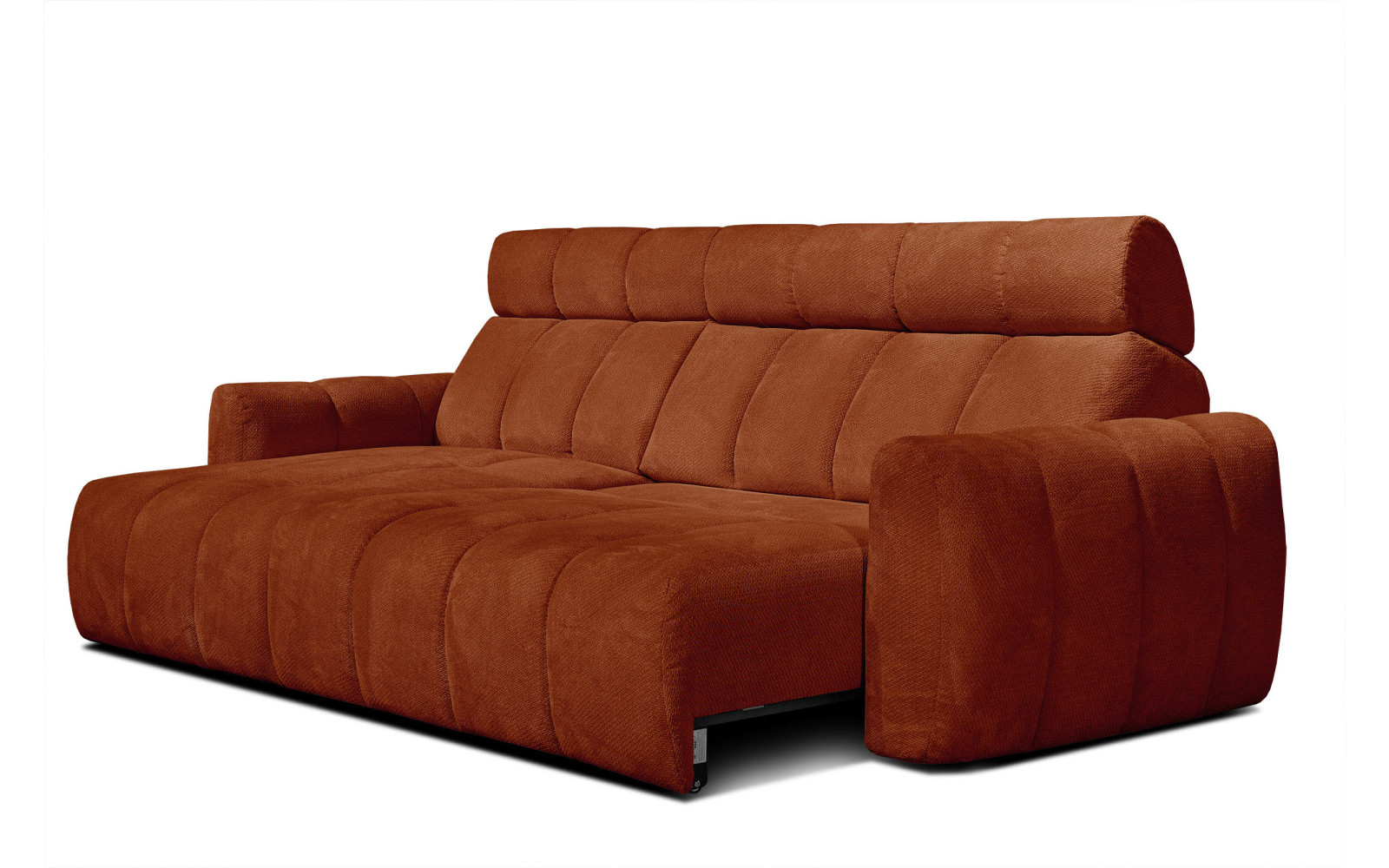 KIMI 3-Sitzer Ecksofa links, ausziehbarer Sitz, verstellbare Kopfstützen, rot