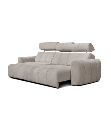 KIMI 3-Sitzer Ecksofa links, ausziehbarer Sitz, verstellbare Kopfstützen, beige