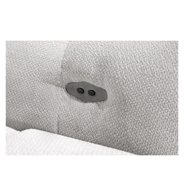 KIMI 3-Sitzer Ecksofa links, ausziehbarer Sitz, verstellbare Kopfstützen, creme