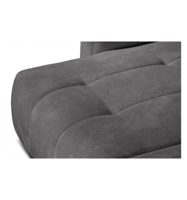 KIMI 3-Sitzer Ecksofa links, ausziehbarer Sitz, verstellbare Kopfstützen, dunkelgrau