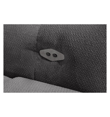 KIMI 3-Sitzer Ecksofa links, ausziehbarer Sitz, verstellbare Kopfstützen, dunkelgrau