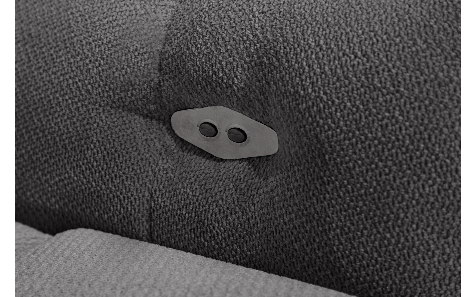 KIMI 3-Sitzer Ecksofa links, ausziehbarer Sitz, verstellbare Kopfstützen, dunkelgrau