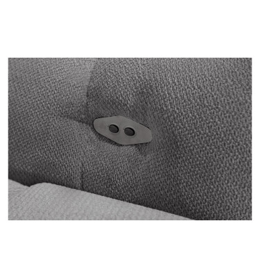 KIMI 3-Sitzer Ecksofa links, ausziehbarer Sitz, verstellbare Kopfstützen, grau