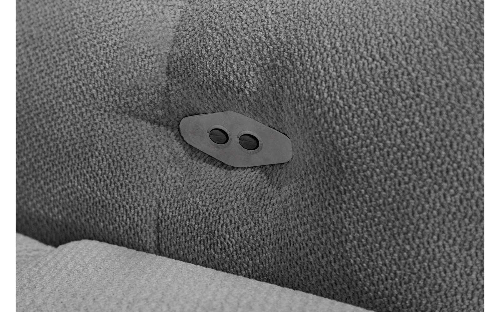 KIMI 3-Sitzer Ecksofa links, ausziehbarer Sitz, verstellbare Kopfstützen, grau