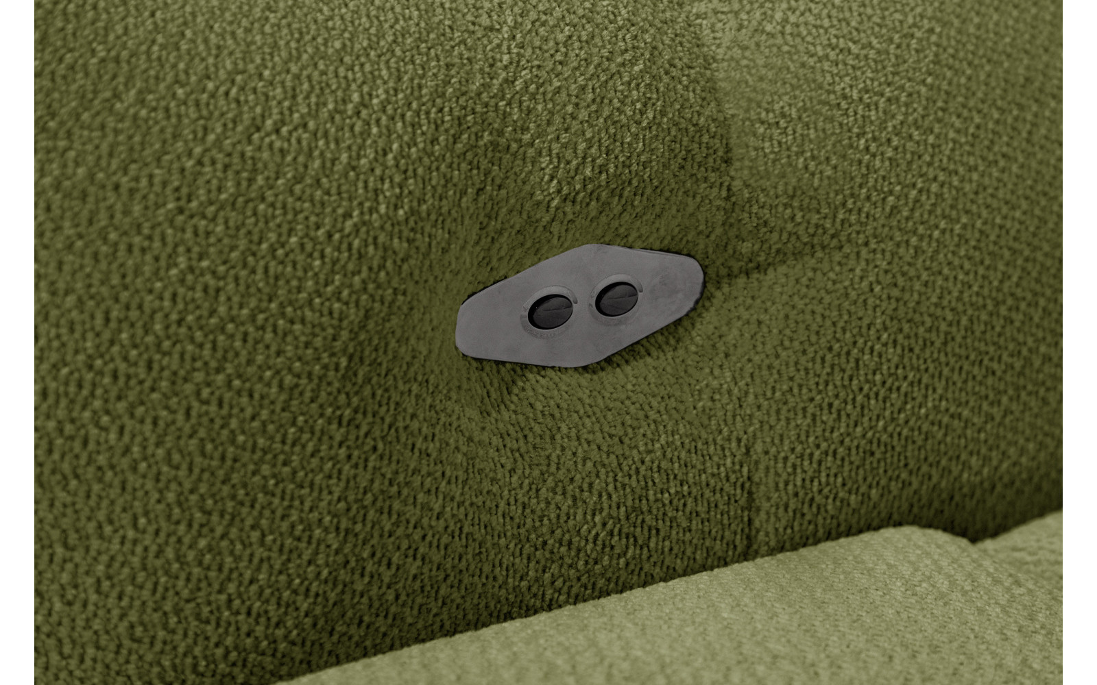 KIMI 3-Sitzer Ecksofa rechts, ausziehbarer Sitz, verstellbare Kopfstützen, olivgrün