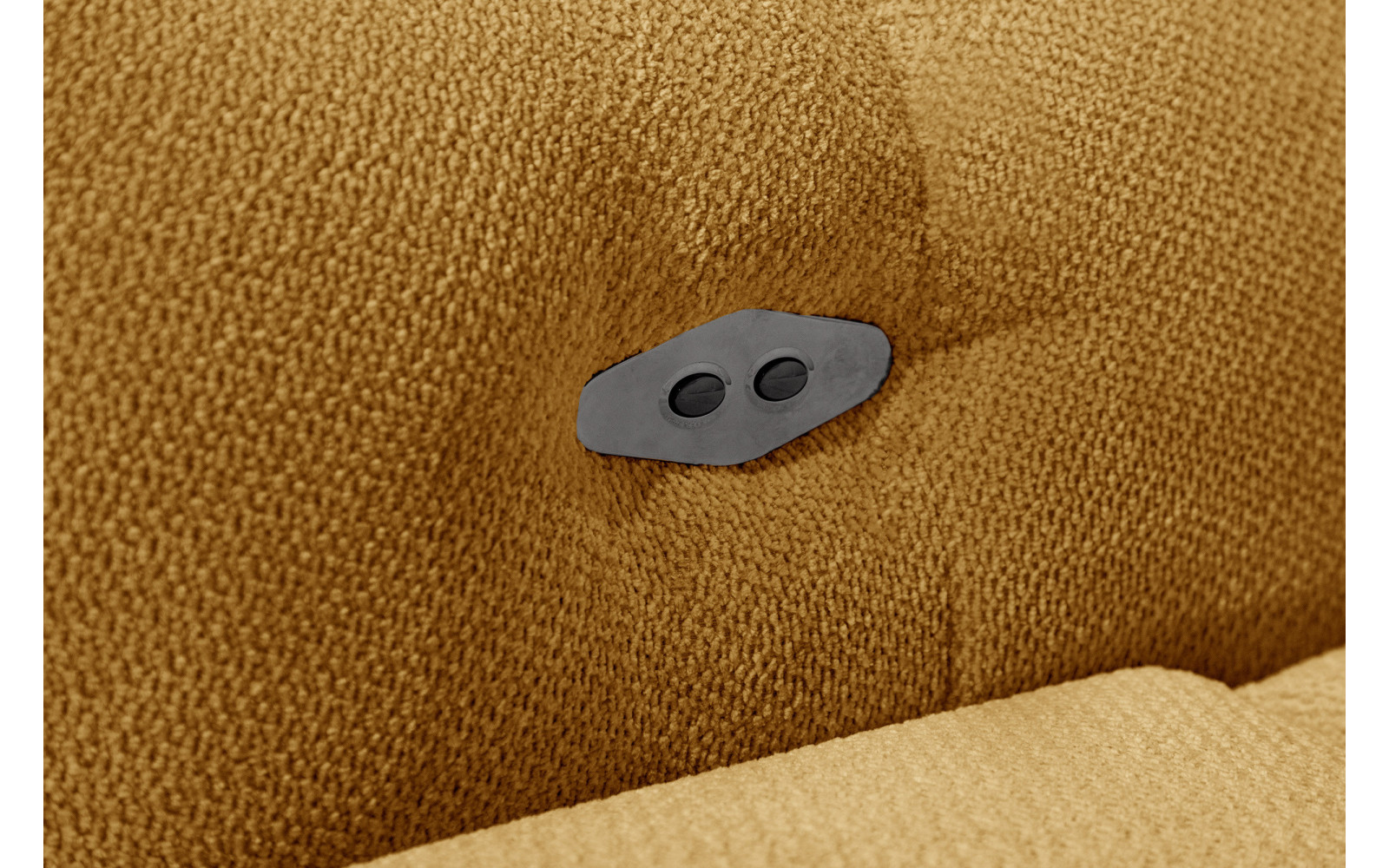 KIMI 3-Sitzer Ecksofa rechts, ausziehbarer Sitz, verstellbare Kopfstützen, gelber Senf