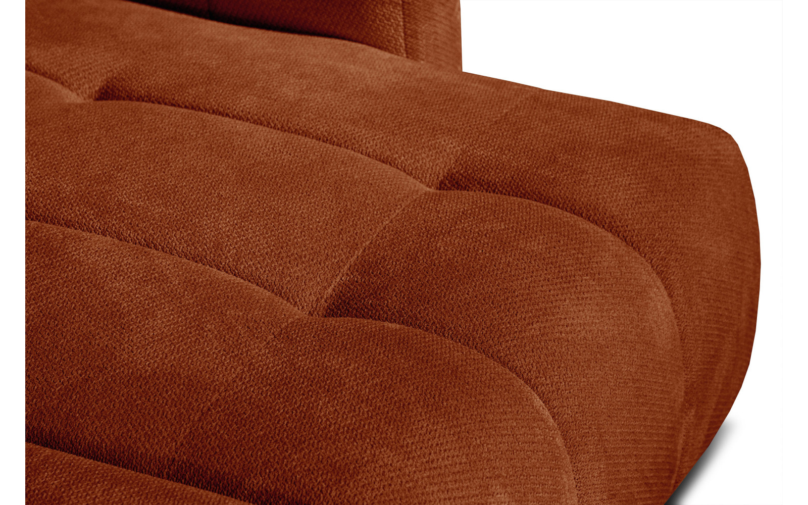 KIMI 3-Sitzer Ecksofa rechts, ausziehbarer Sitz, verstellbare Kopfstützen, rot