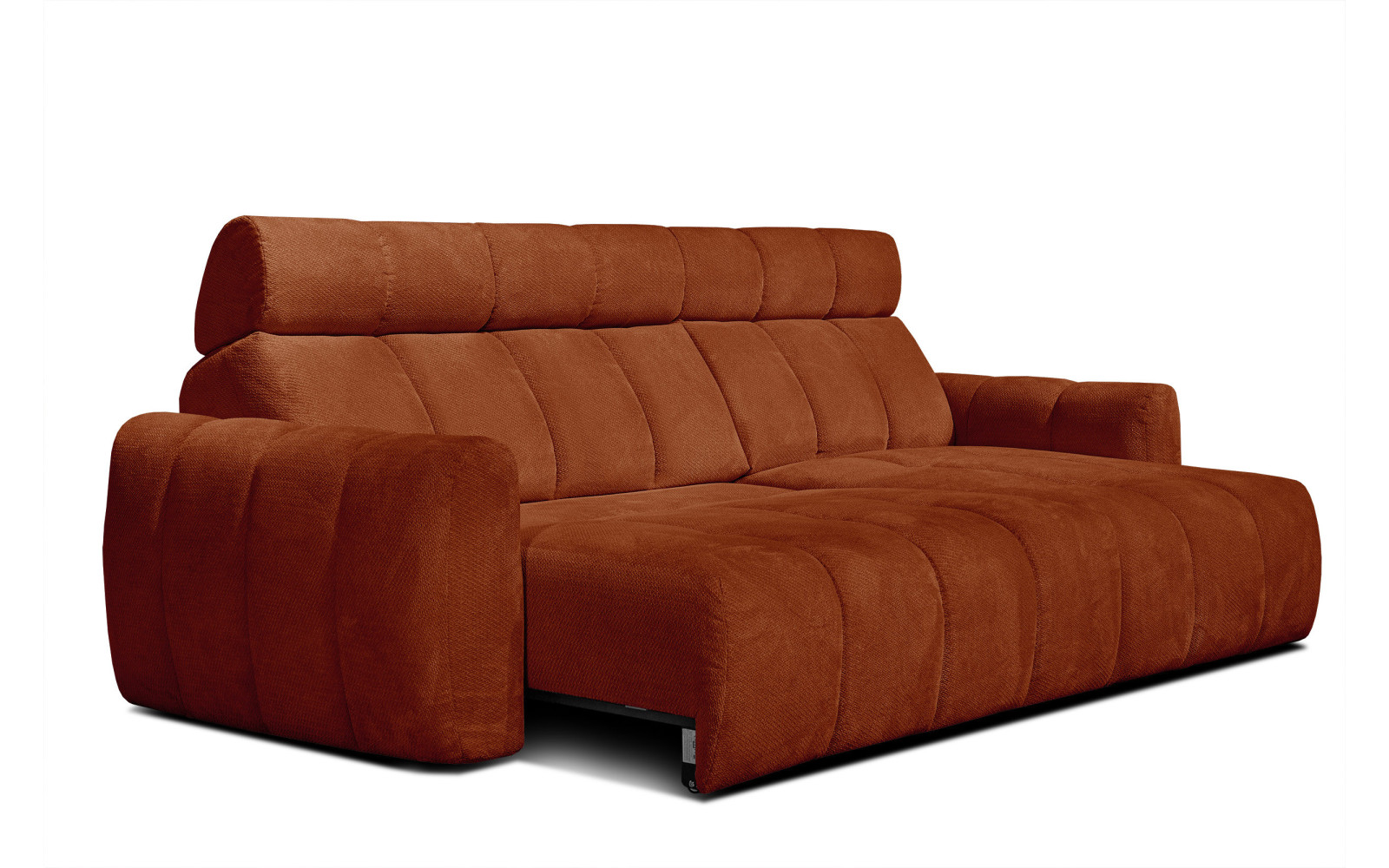 KIMI 3-Sitzer Ecksofa rechts, ausziehbarer Sitz, verstellbare Kopfstützen, rot