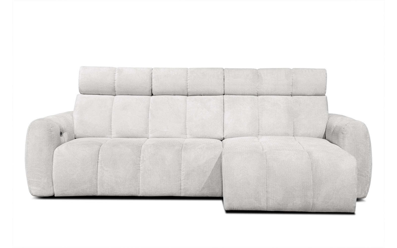 KIMI 3-Sitzer Ecksofa rechts, ausziehbarer Sitz, verstellbare Kopfstützen, creme