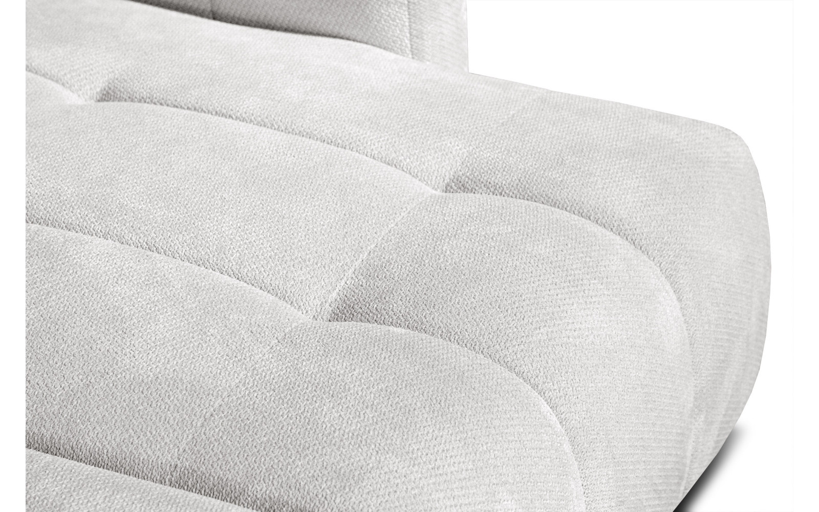 KIMI 3-Sitzer Ecksofa rechts, ausziehbarer Sitz, verstellbare Kopfstützen, creme