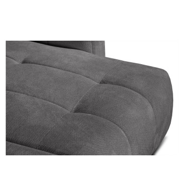 KIMI 3-Sitzer Ecksofa rechts, ausziehbarer Sitz, verstellbare Kopfstützen, dunkelgrau