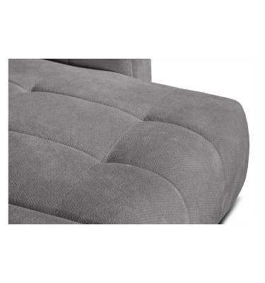 KIMI 3-Sitzer Ecksofa rechts, ausziehbarer Sitz, verstellbare Kopfstützen, grau