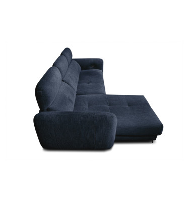 SVEN 3-Sitzer Ecksofa links, 1 relax XL, verstellbare Kopfstützen, marineblau