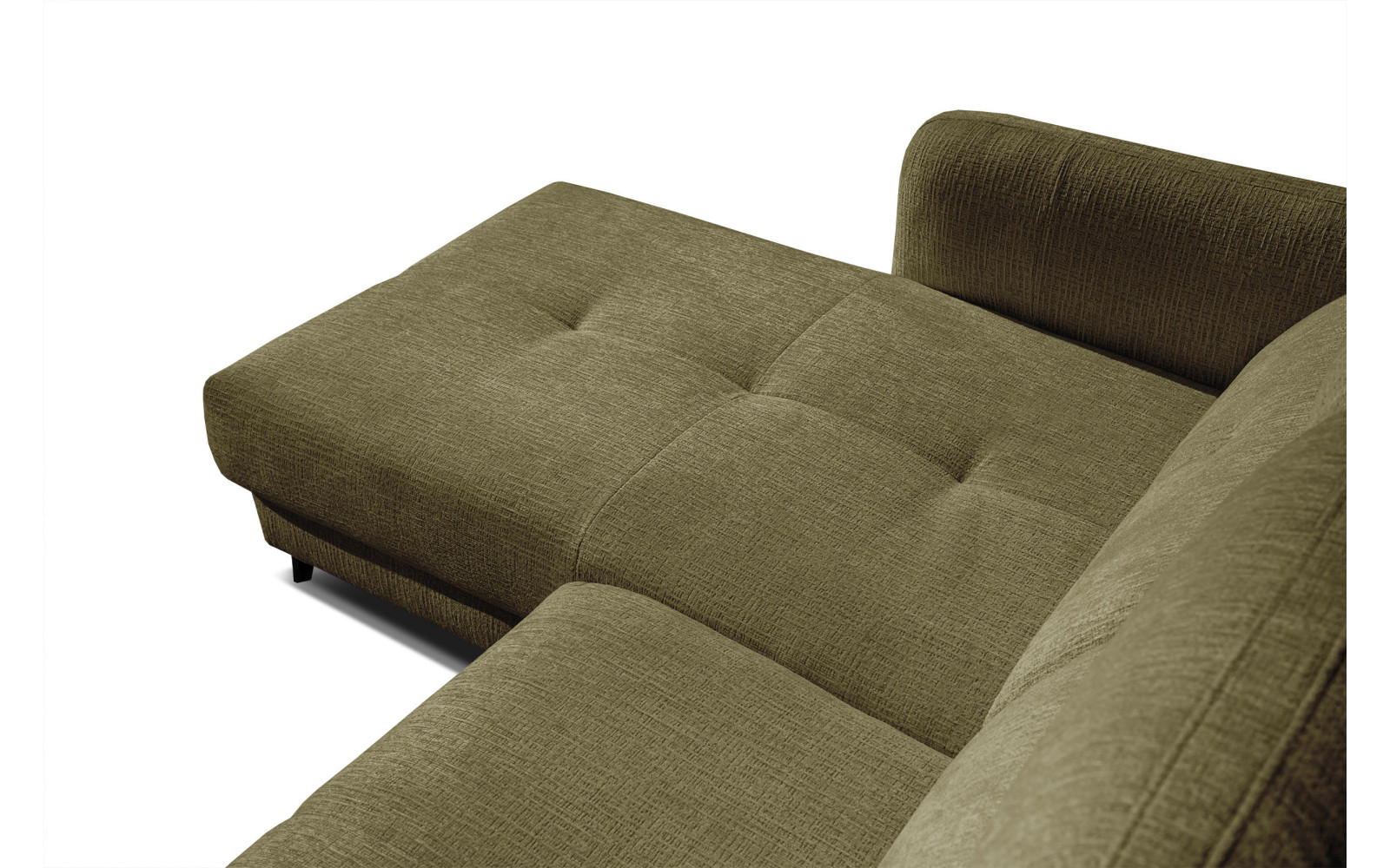 SVEN 3-Sitzer Ecksofa links, 1 relax XL, verstellbare Kopfstützen, olivgrün