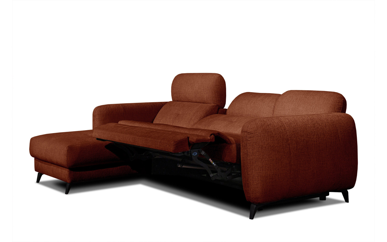 SVEN 3-Sitzer Ecksofa links, 1 relax XL, verstellbare Kopfstützen, rot