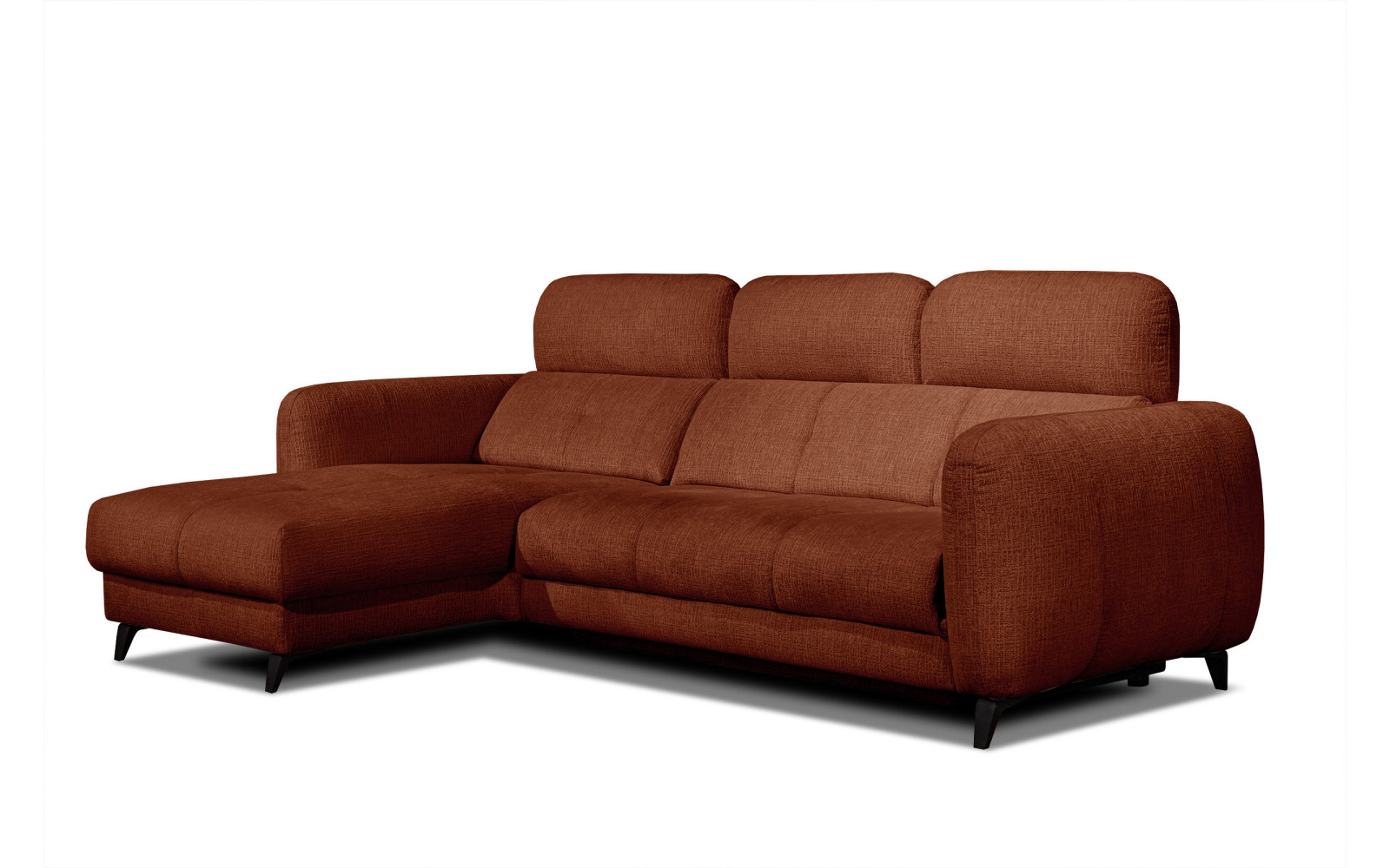 SVEN 3-Sitzer Ecksofa links, 1 relax XL, verstellbare Kopfstützen, rot