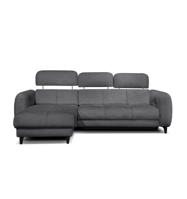 SVEN 3-Sitzer Ecksofa links, 1 relax XL, verstellbare Kopfstützen, dunkelgrau