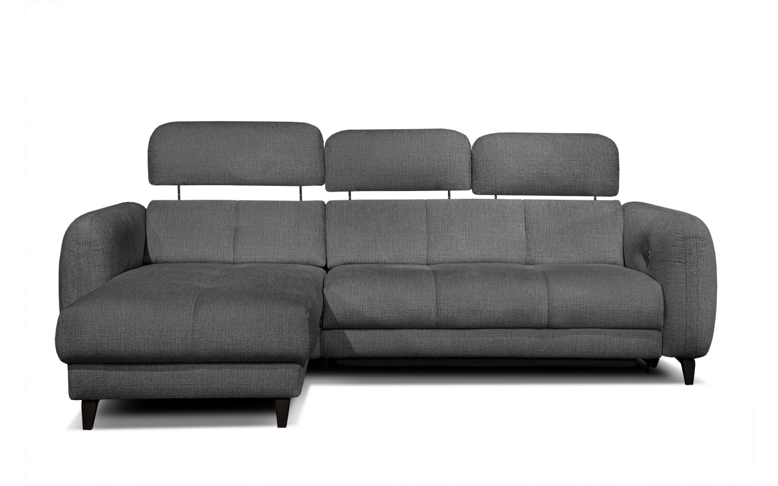 SVEN 3-Sitzer Ecksofa links, 1 relax XL, verstellbare Kopfstützen, dunkelgrau