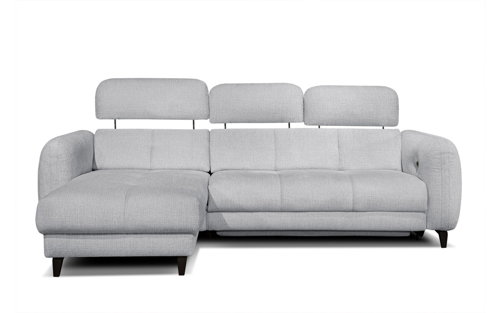 SVEN 3-Sitzer Ecksofa links, 1 relax XL, verstellbare Kopfstützen, hellgrau