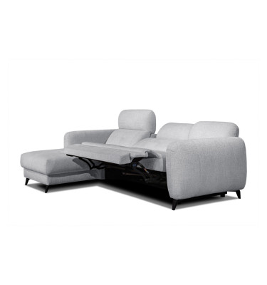 SVEN 3-Sitzer Ecksofa links, 1 relax XL, verstellbare Kopfstützen, hellgrau