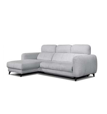 SVEN 3-Sitzer Ecksofa links, 1 relax XL, verstellbare Kopfstützen, hellgrau
