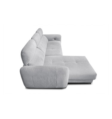 SVEN 3-Sitzer Ecksofa links, 1 relax XL, verstellbare Kopfstützen, hellgrau