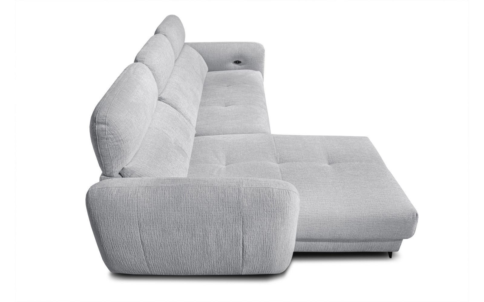 SVEN 3-Sitzer Ecksofa links, 1 relax XL, verstellbare Kopfstützen, hellgrau