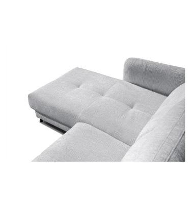 SVEN 3-Sitzer Ecksofa links, 1 relax XL, verstellbare Kopfstützen, hellgrau