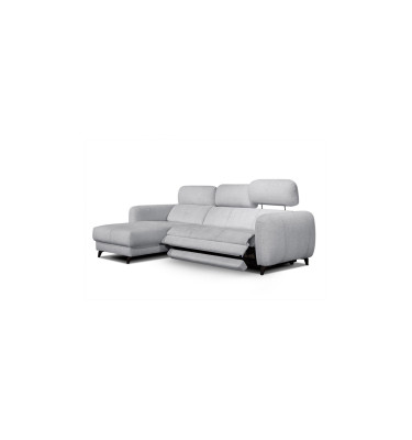 SVEN 3-Sitzer Ecksofa links, 1 relax XL, verstellbare Kopfstützen, hellgrau