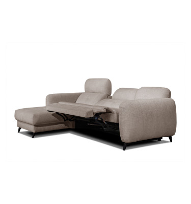 SVEN 3-Sitzer Ecksofa links, 1 relax XL, verstellbare Kopfstützen, beige