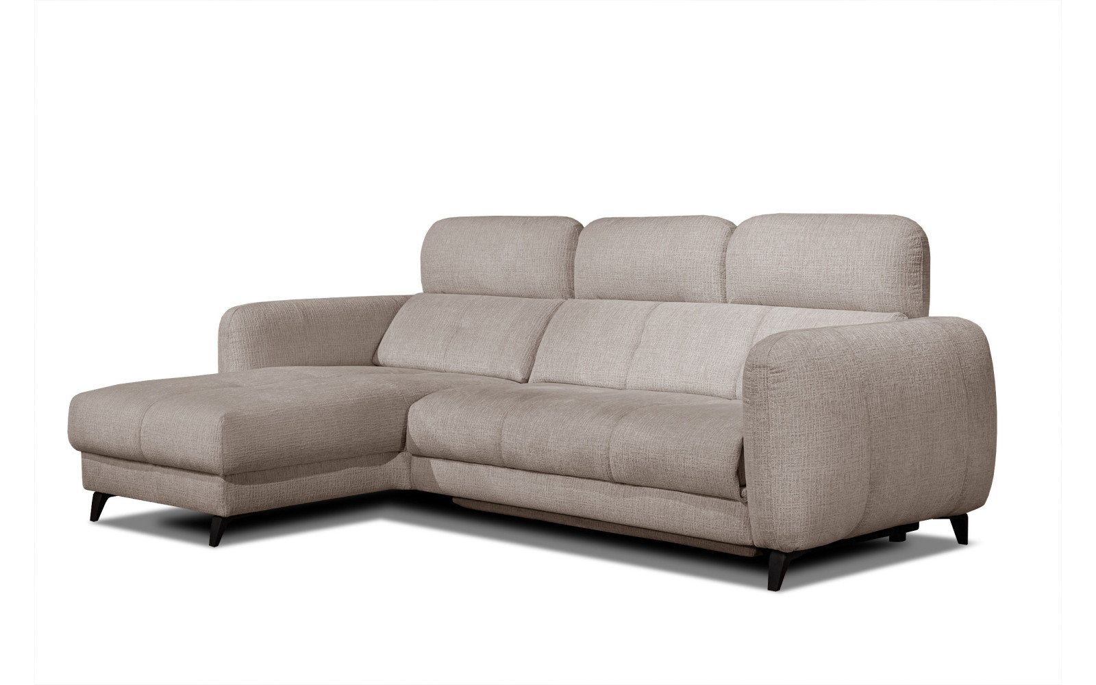 SVEN 3-Sitzer Ecksofa links, 1 relax XL, verstellbare Kopfstützen, beige