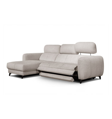 SVEN 3-Sitzer Ecksofa links, 1 relax XL, verstellbare Kopfstützen, creme