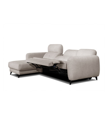 SVEN 3-Sitzer Ecksofa links, 1 relax XL, verstellbare Kopfstützen, creme
