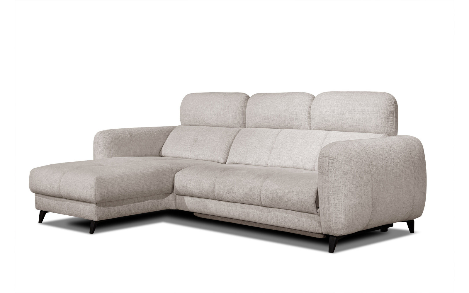 SVEN 3-Sitzer Ecksofa links, 1 relax XL, verstellbare Kopfstützen, creme