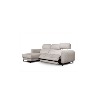 SVEN 3-Sitzer Ecksofa links, 1 relax XL, verstellbare Kopfstützen, creme