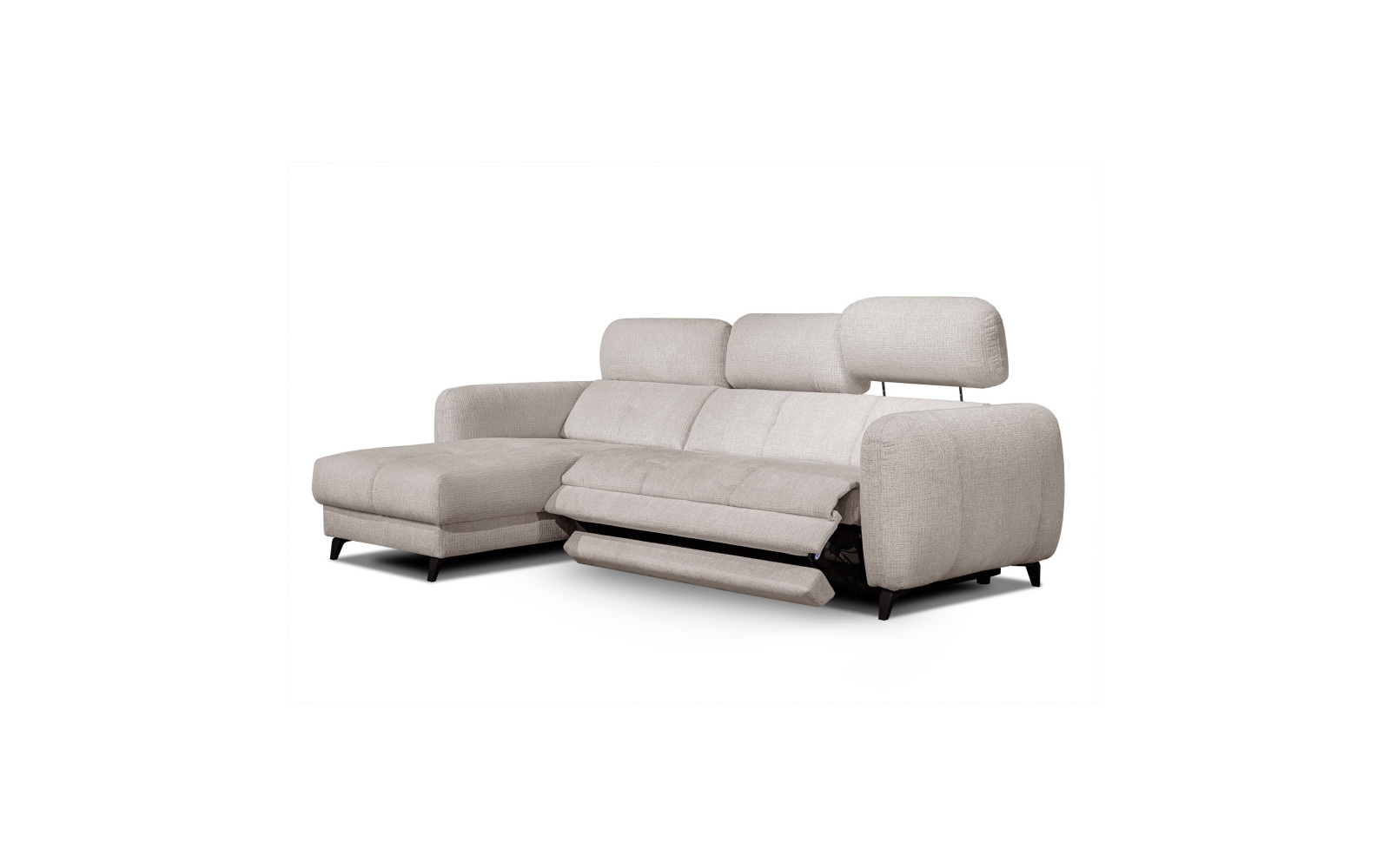 SVEN 3-Sitzer Ecksofa links, 1 relax XL, verstellbare Kopfstützen, creme