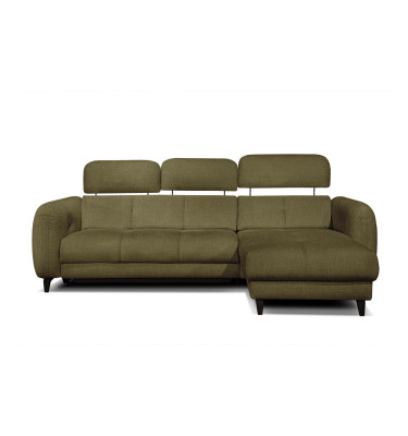 SVEN Ecksofa 3-Sitzer rechts, 1 relax XL, verstellbare Kopfstützen, olivgrün