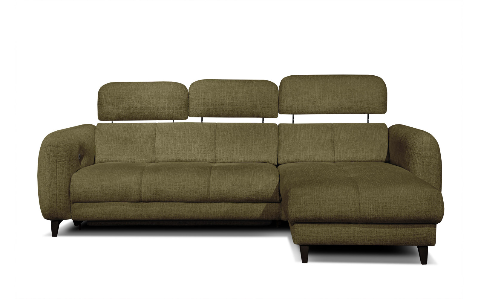 SVEN Ecksofa 3-Sitzer rechts, 1 relax XL, verstellbare Kopfstützen, olivgrün