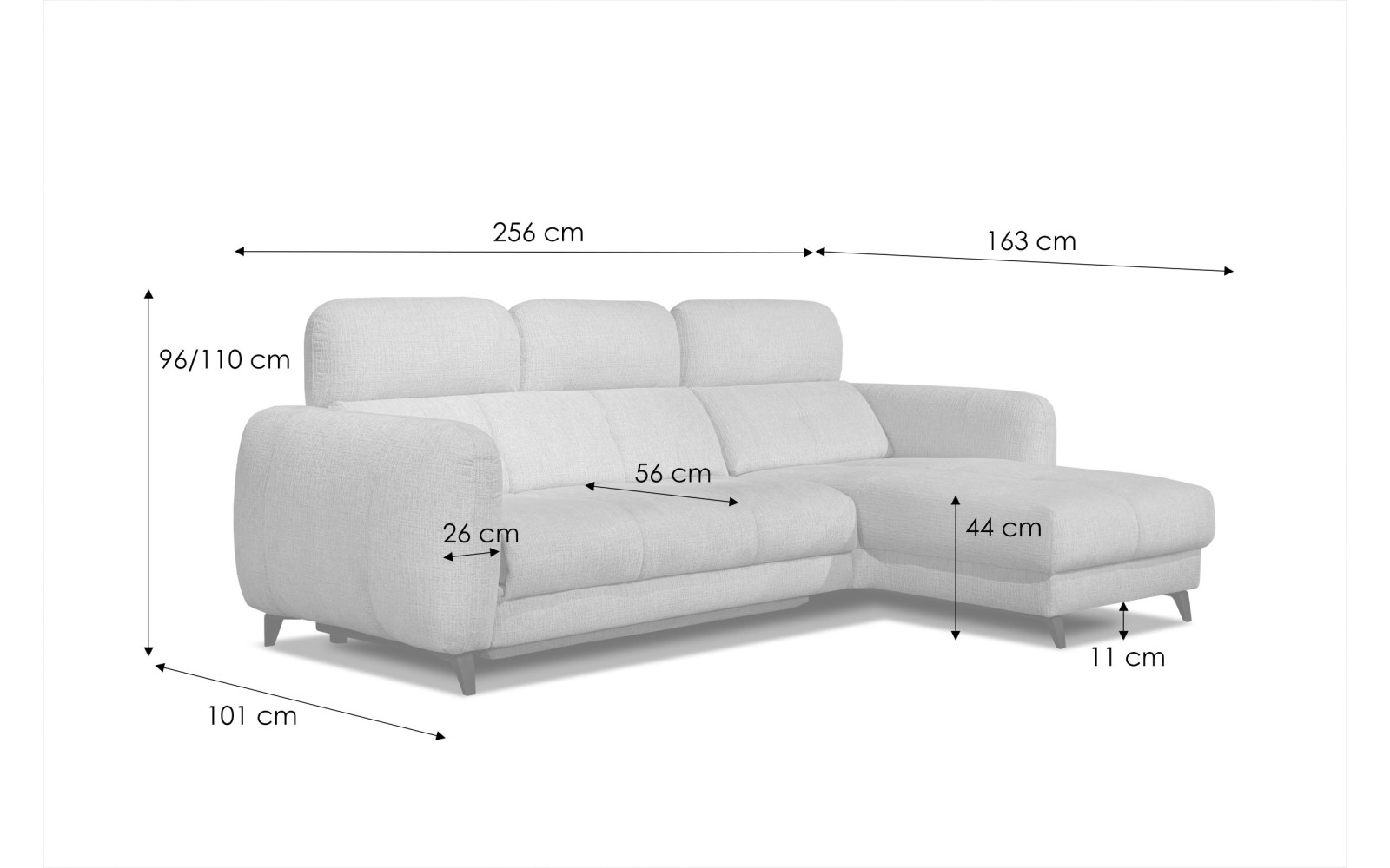 SVEN Ecksofa 3-Sitzer rechts, 1 relax XL, verstellbare Kopfstützen, olivgrün