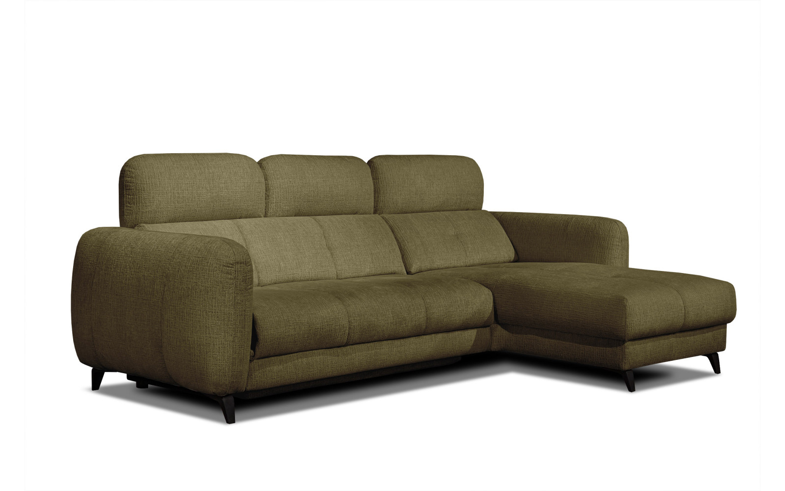 SVEN Ecksofa 3-Sitzer rechts, 1 relax XL, verstellbare Kopfstützen, olivgrün
