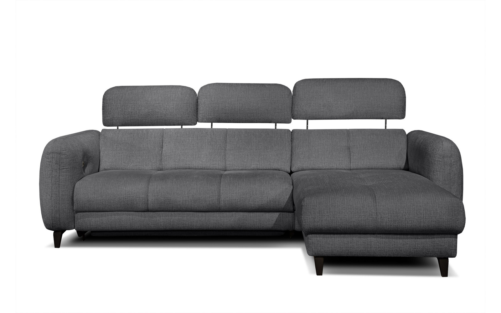 SVEN Ecksofa 3-Sitzer rechts, 1 relax XL, verstellbare Kopfstützen, dunkelgrau