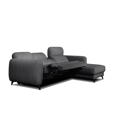 SVEN Ecksofa 3-Sitzer rechts, 1 relax XL, verstellbare Kopfstützen, dunkelgrau