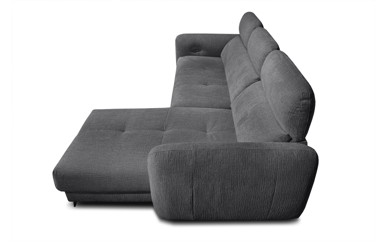 SVEN Ecksofa 3-Sitzer rechts, 1 relax XL, verstellbare Kopfstützen, dunkelgrau
