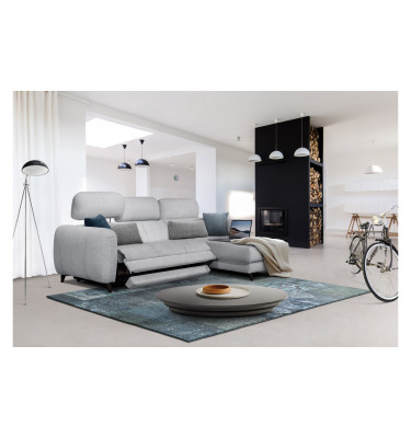 SVEN Ecksofa 3-Sitzer rechts, 1 relax XL, verstellbare Kopfstützen, hellgrau