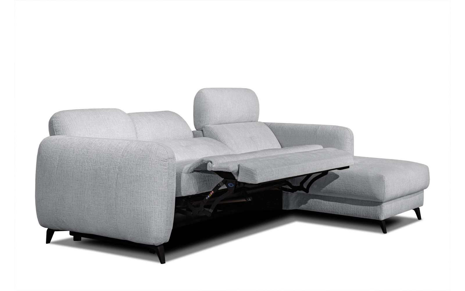 SVEN Ecksofa 3-Sitzer rechts, 1 relax XL, verstellbare Kopfstützen, hellgrau