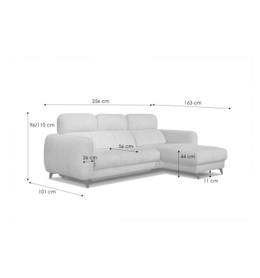 SVEN Ecksofa 3-Sitzer rechts, 1 relax XL, verstellbare Kopfstützen, beige