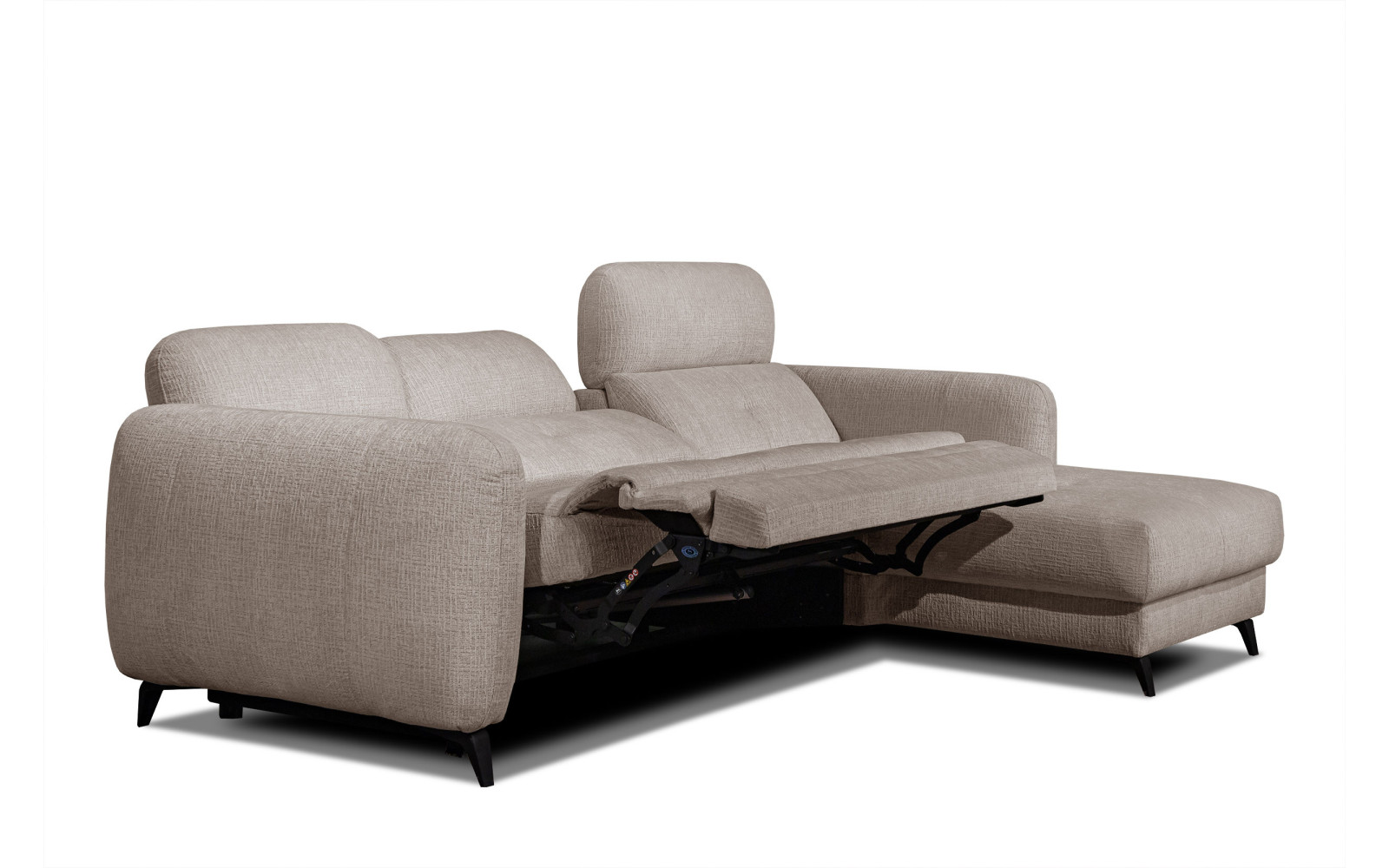 SVEN Ecksofa 3-Sitzer rechts, 1 relax XL, verstellbare Kopfstützen, beige