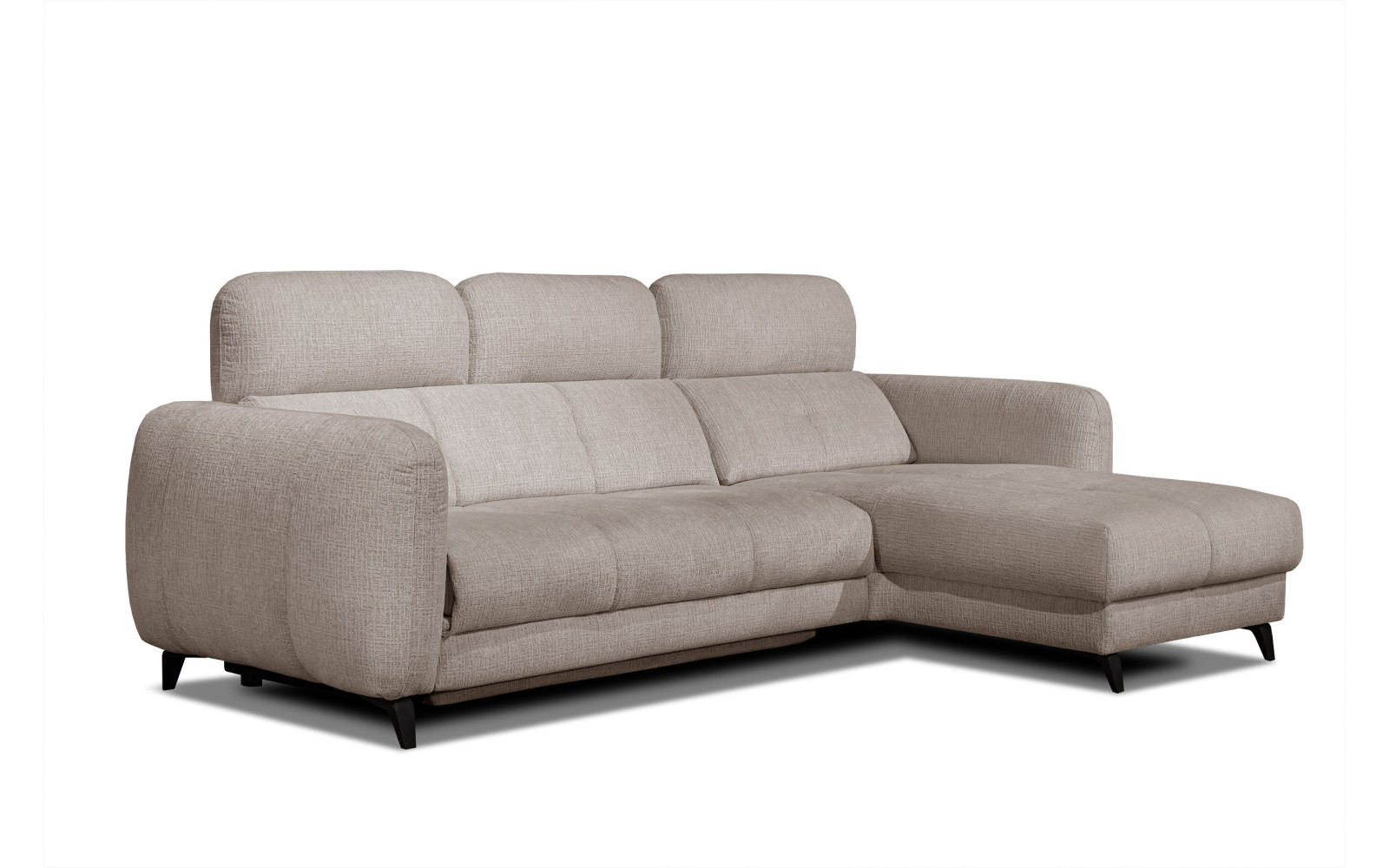 SVEN Ecksofa 3-Sitzer rechts, 1 relax XL, verstellbare Kopfstützen, beige