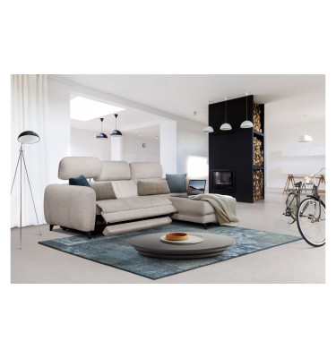 SVEN Ecksofa 3-Sitzer rechts, 1 relax XL, verstellbare Kopfstützen, creme